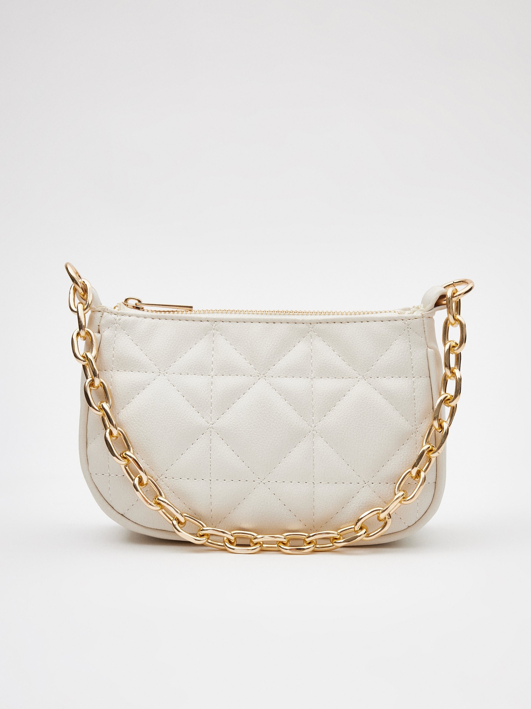 Saco branco de efeito acolchoado off white