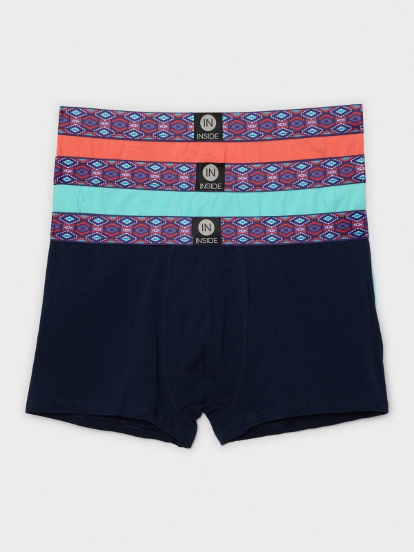 Cuecas de boxer impressas para homens multicolorido vista frontal
