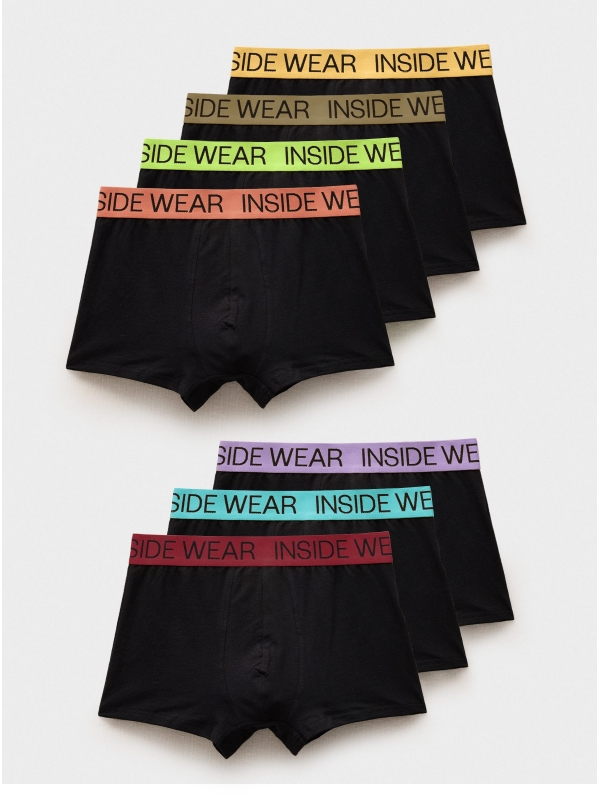 Calzoncillo boxer liso pack 7 vista media frontal