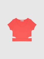 %Pto% Cut out crop top red