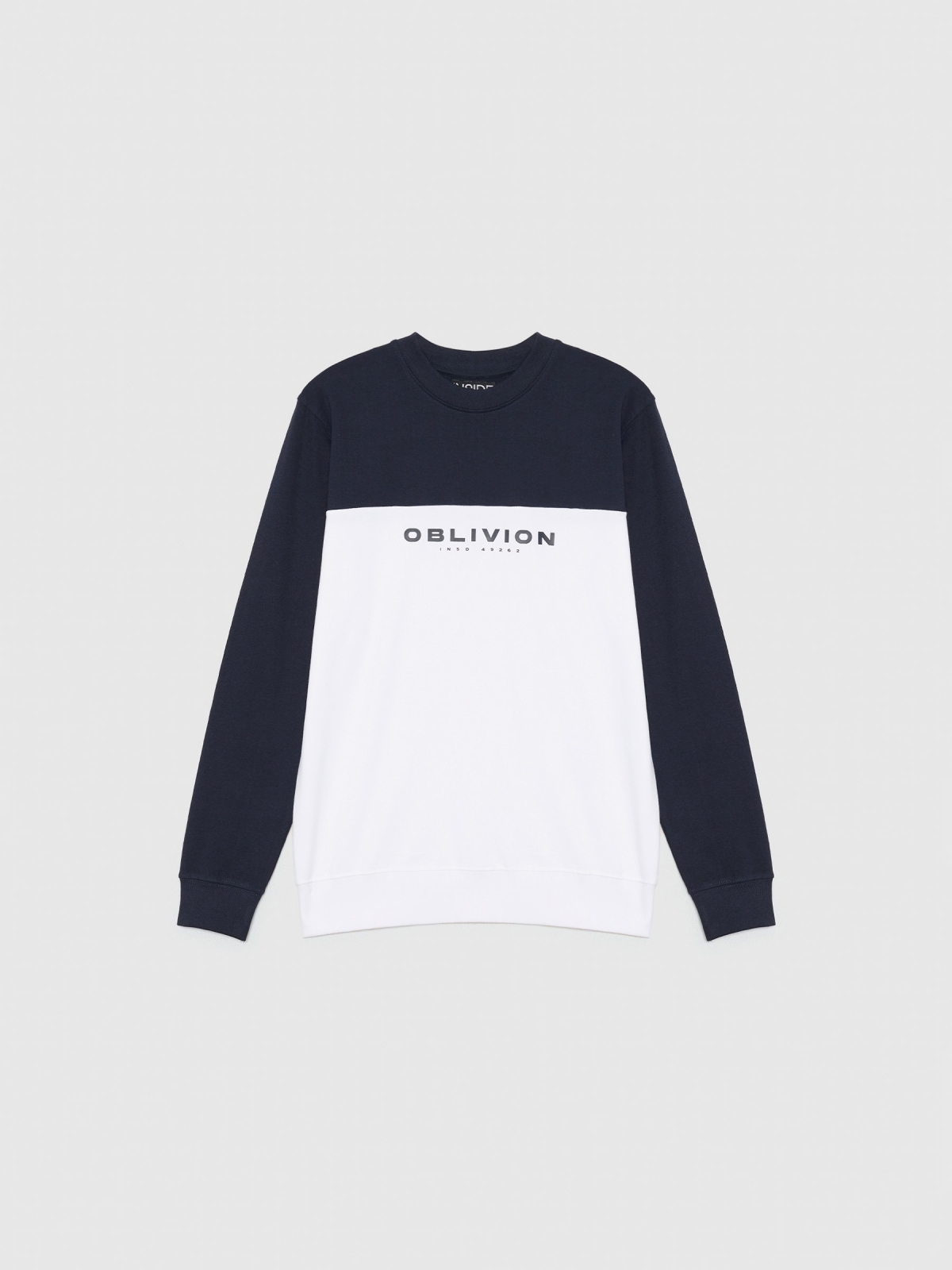 %Pto% Sweat bicolor azul marinho