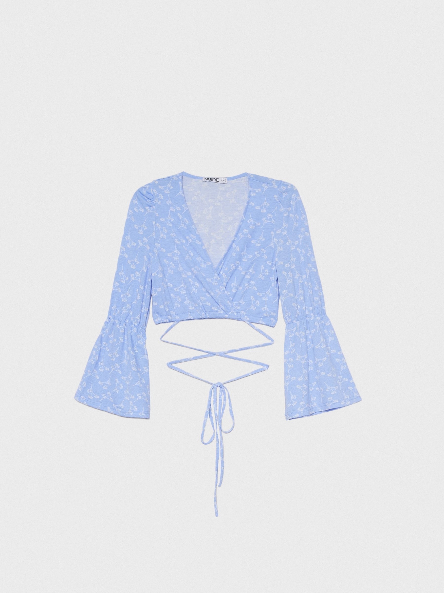 Camiseta manga acampanada azul