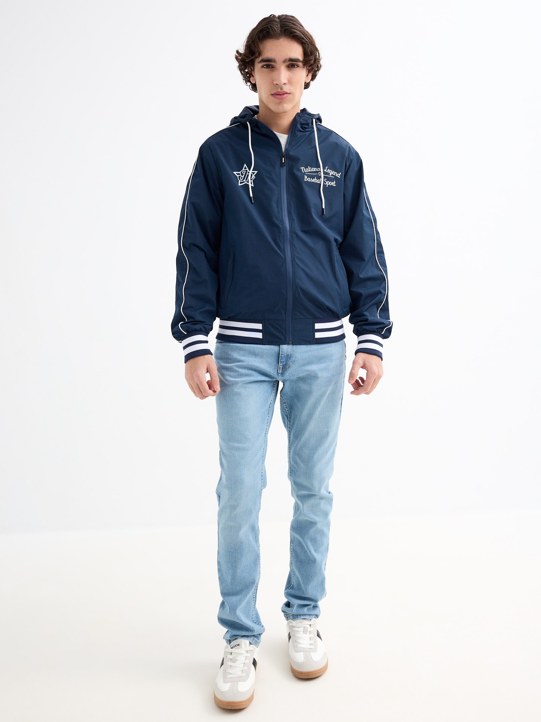 Jacket with hood navy