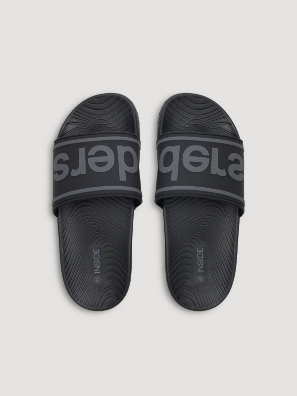 Chancla pala Insiders negro vista trasera 45º