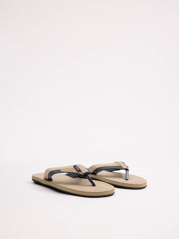 Canvas sandals sand 45º front view