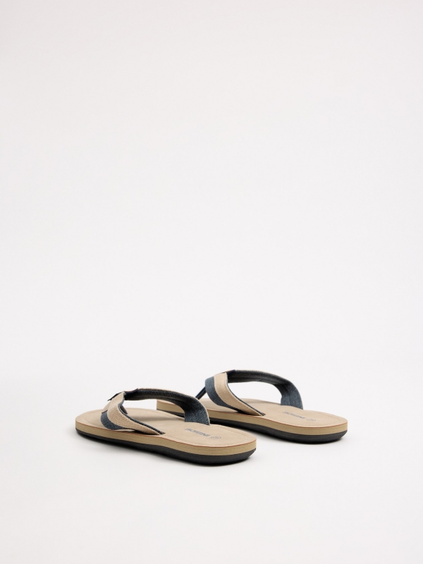 Canvas sandals sand 45º back view