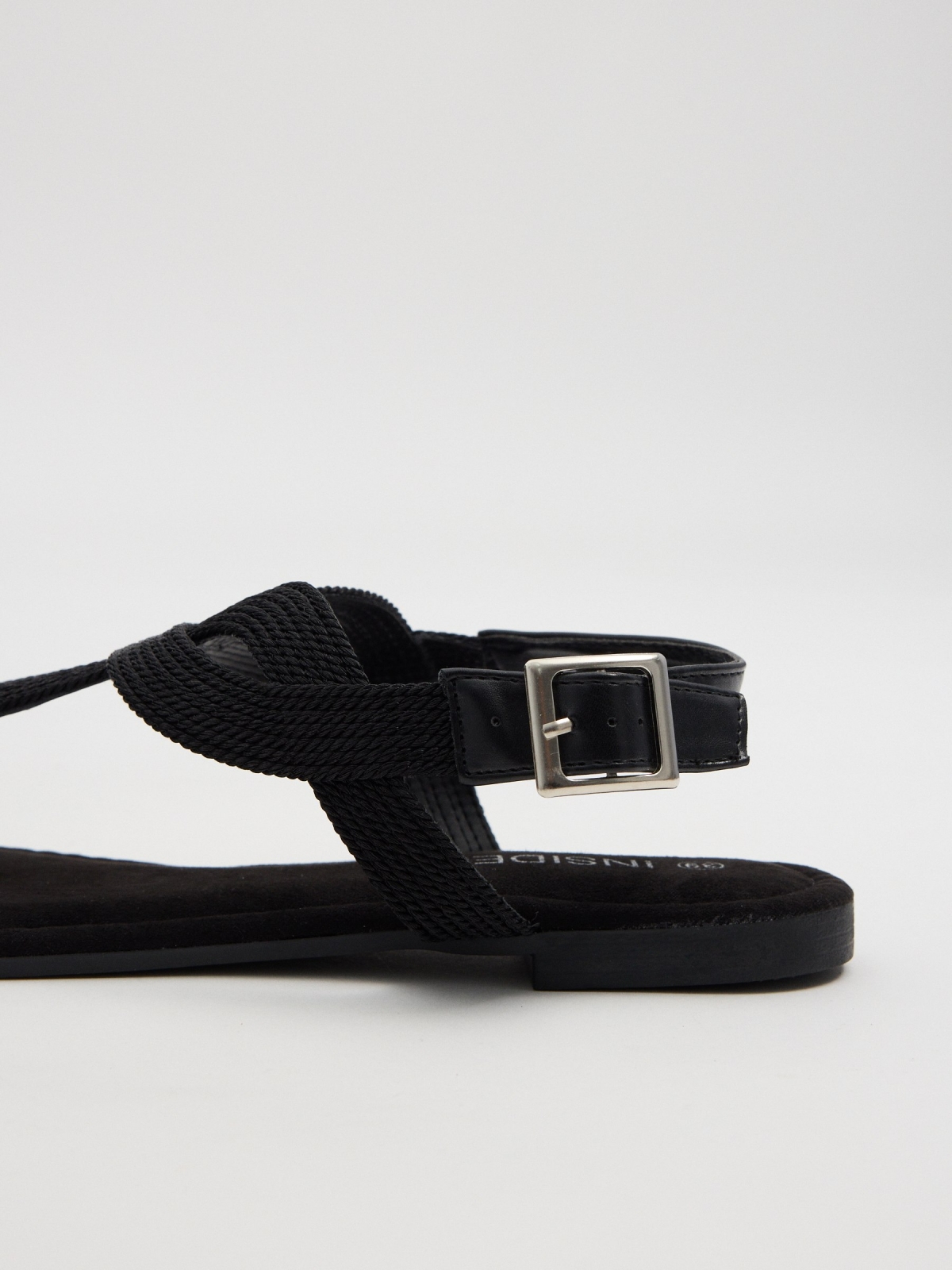 Sandalias dedo negro negro vista cenital