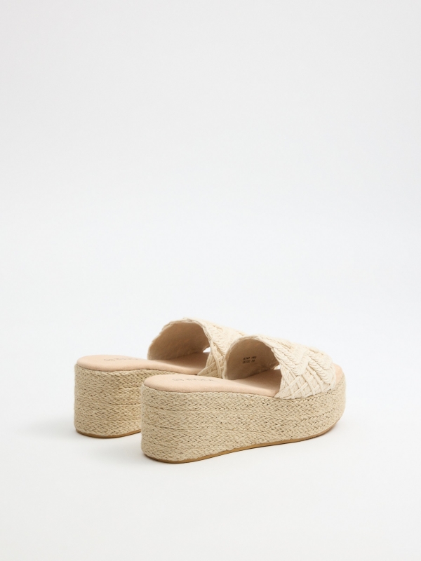 Wedge platform jute raw 45º front view