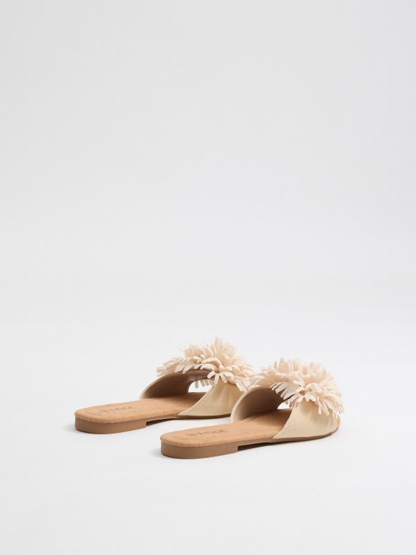 Pom-pom slide sandal off white 45º back view