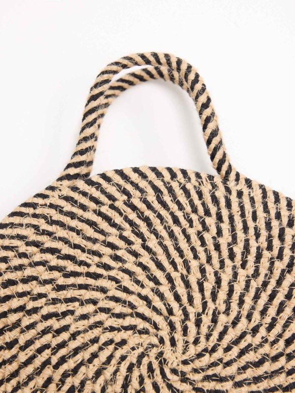 Bolsa redonda bicolor preto vista detalhe