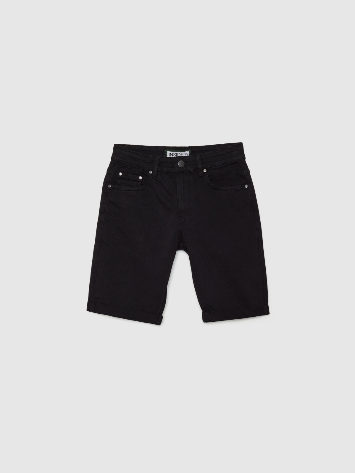 %Pto% Bermuda denim slim fit negro vista frontal