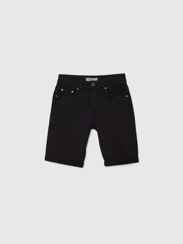  Bermuda denim slim fit negro vista frontal