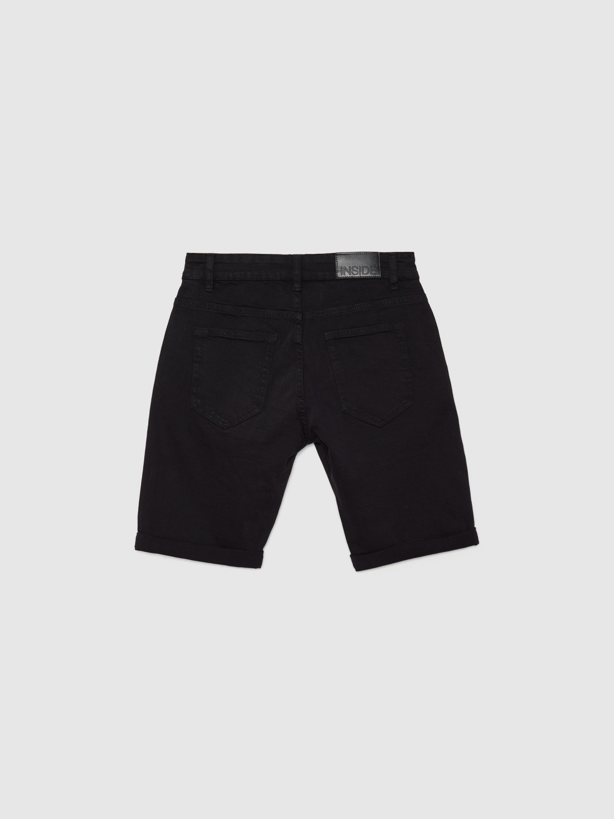 Bermuda denim slim fit negro vista trasera