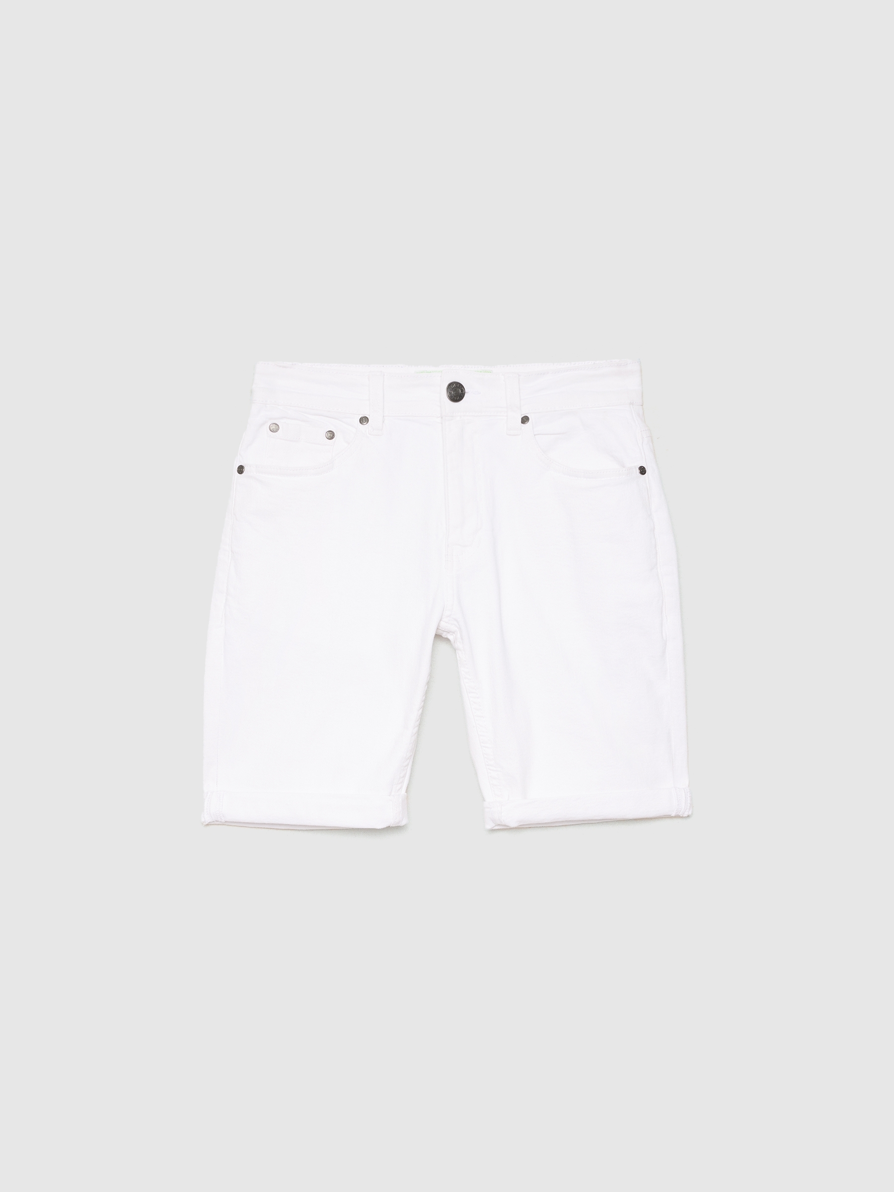 Bermuda denim blanca slim fit blanco vista media frontal