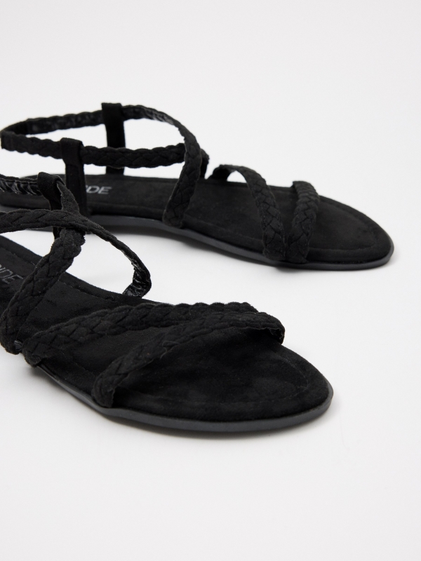 Braided straps sandal black