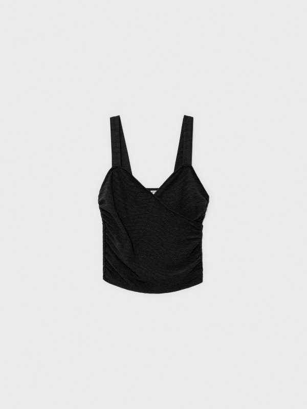  Draped straps top black