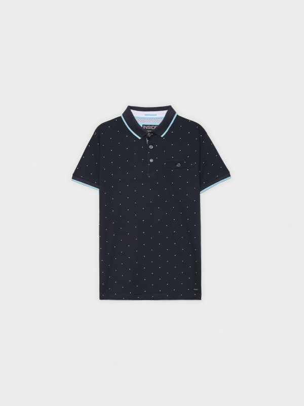  Miniprint printed polo shirt navy