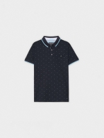 %Pto% Mini camisa pólo impressa azul marinho