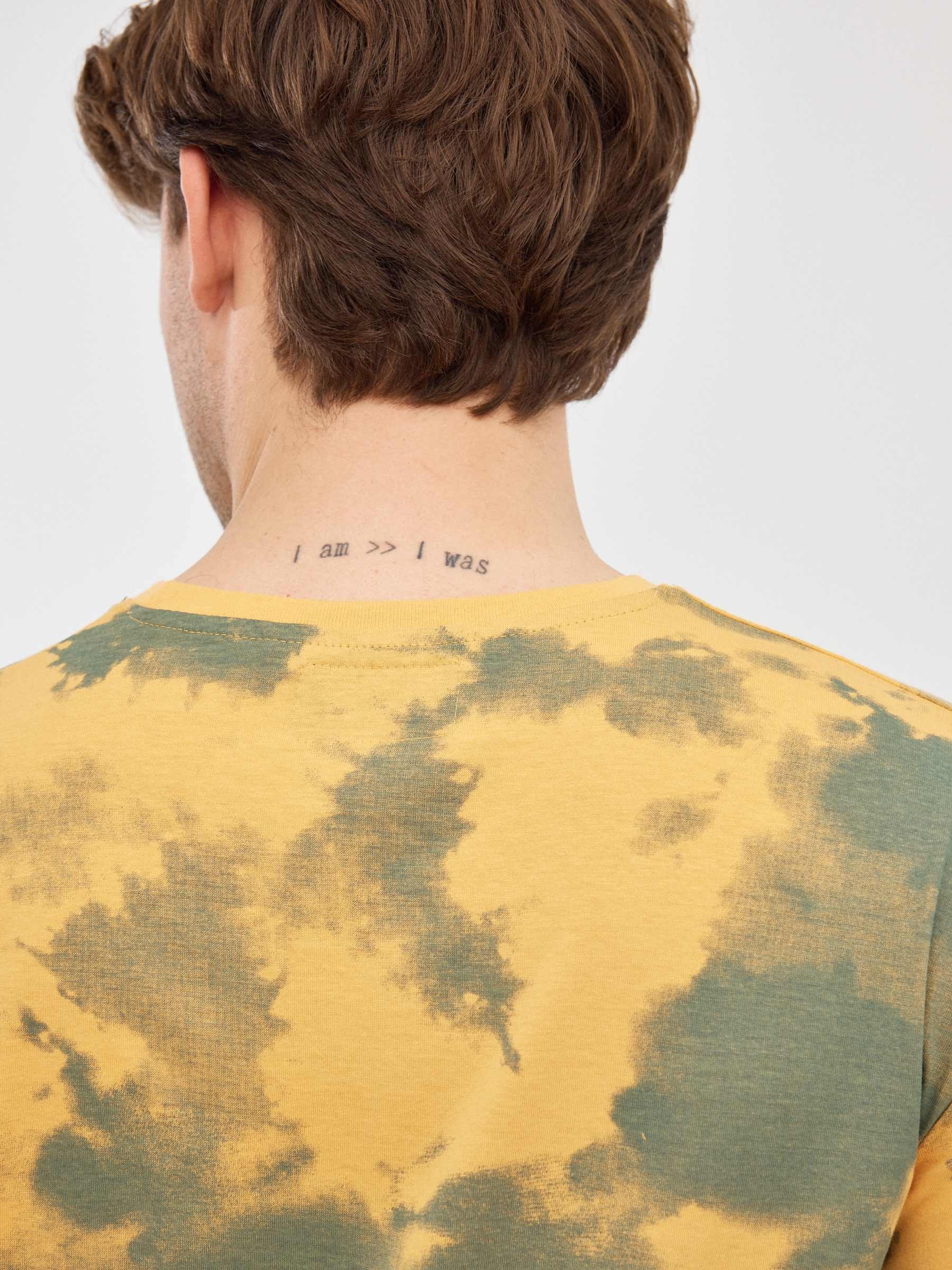 Camiseta Tie&Dye Nature amarillo pastel vista media frontal