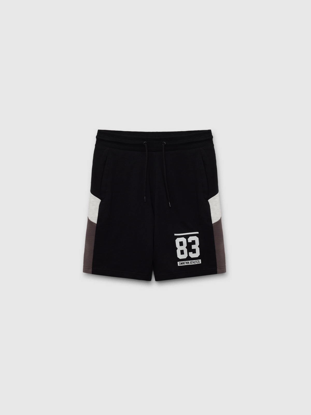 %Pto% Calções de jogger desportivo de bermudas preto vista frontal