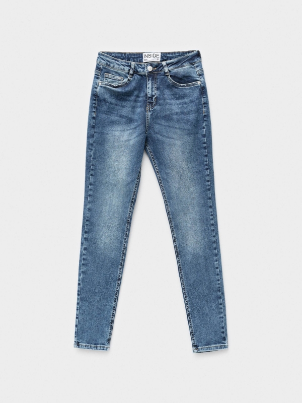  Jeans Skinny Tiro Medio azul