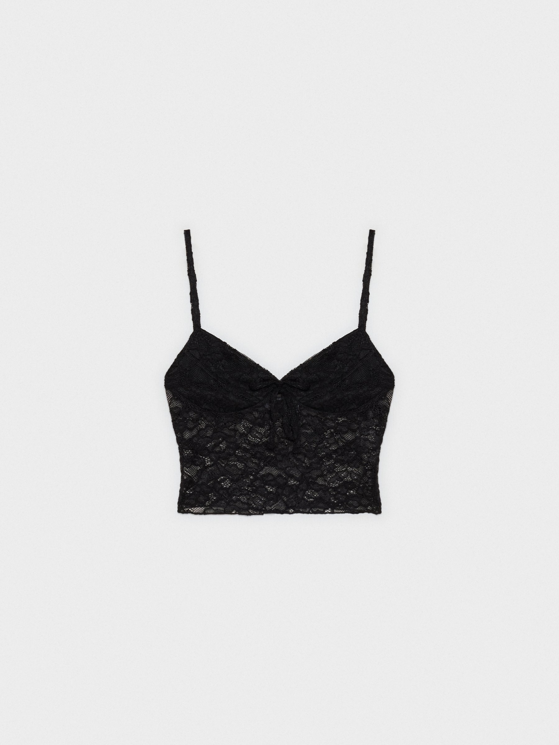 Strapless top blonde black middle front view