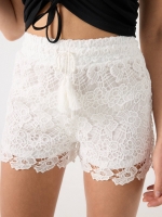 %Pto% Short encaje cintura elástica blanco