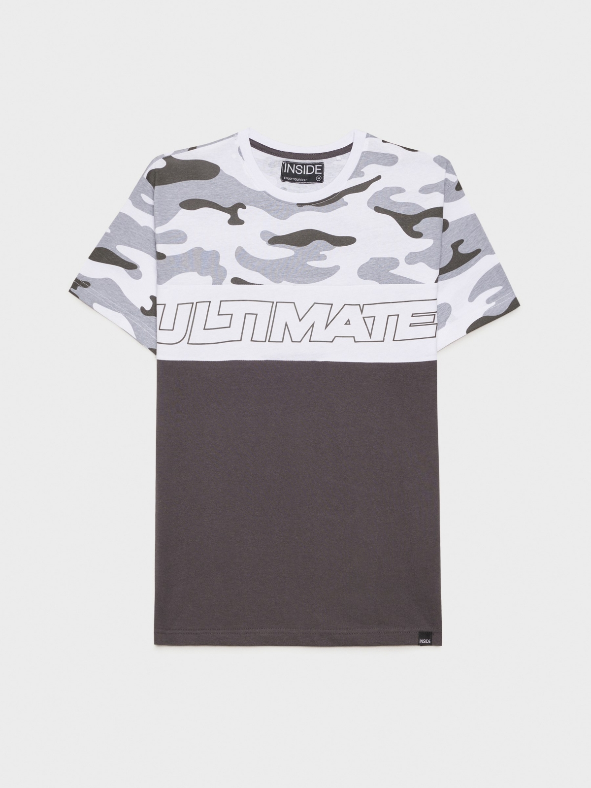 %Pto% Multi-print T-shirt dark grey