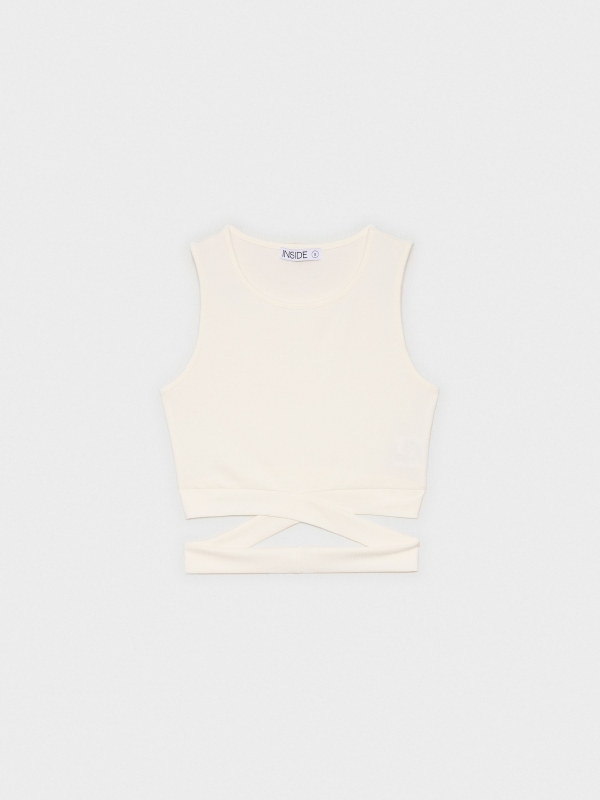  Rib Cut Out T-shirt white
