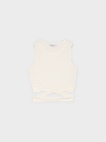 %Pto% Camiseta Rib Cut Out blanco