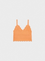 %Pto% Crop top tirante crochét salmón