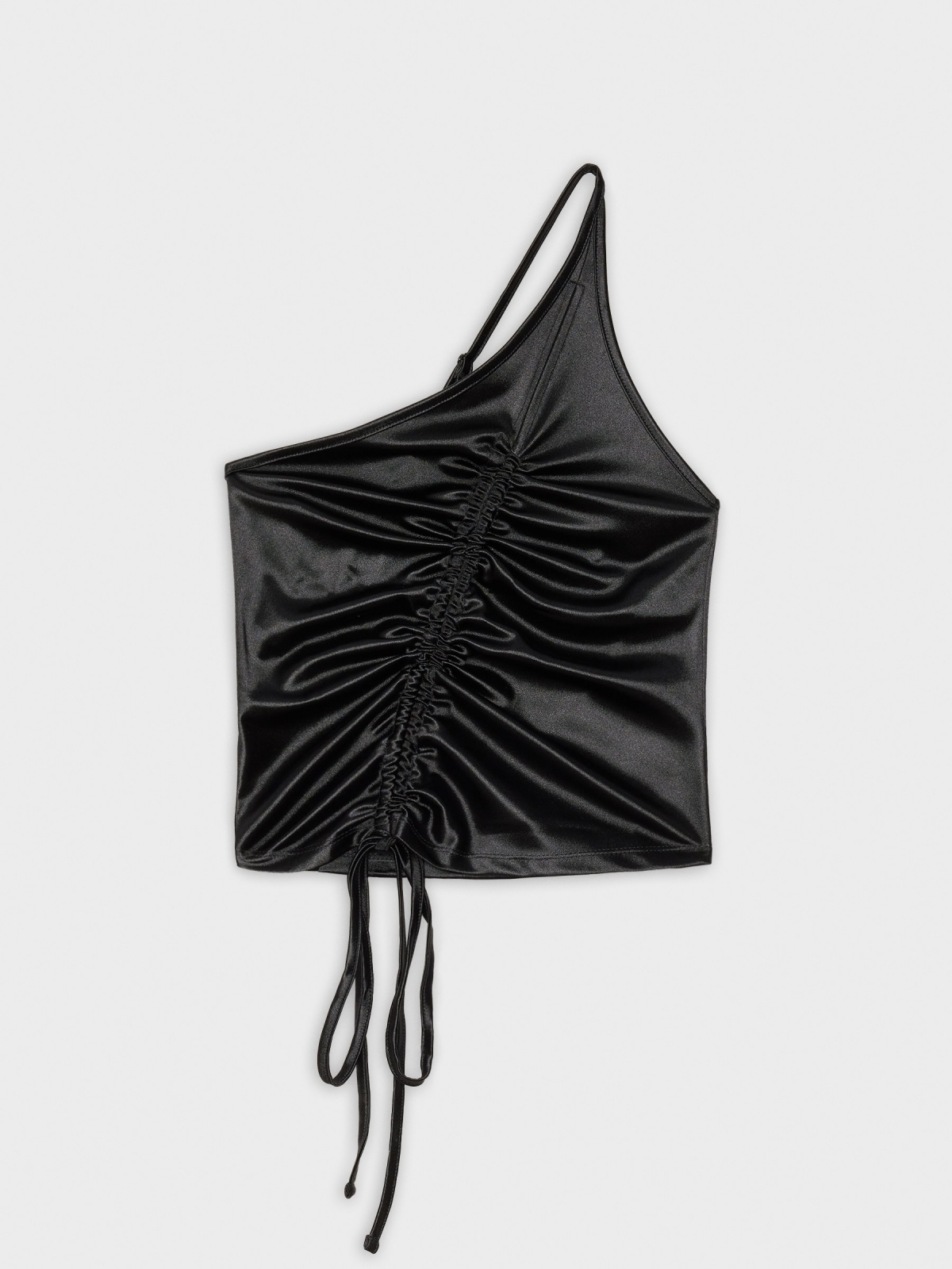 %Pto% Top asimétrico frunce negro