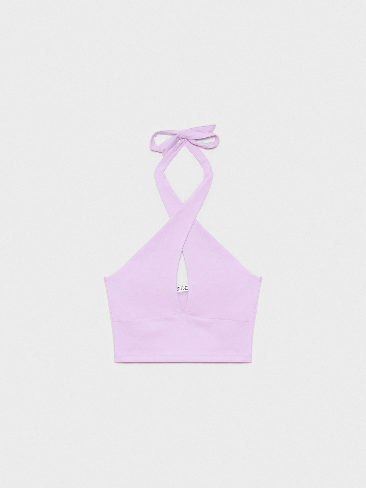 %Pto% Knitted halter crop top mauve