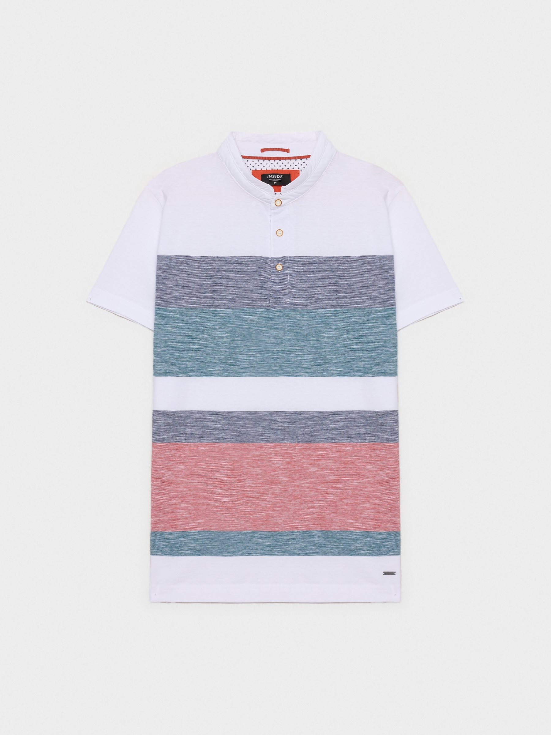 Polo Color Block Rayas rojo vista media frontal