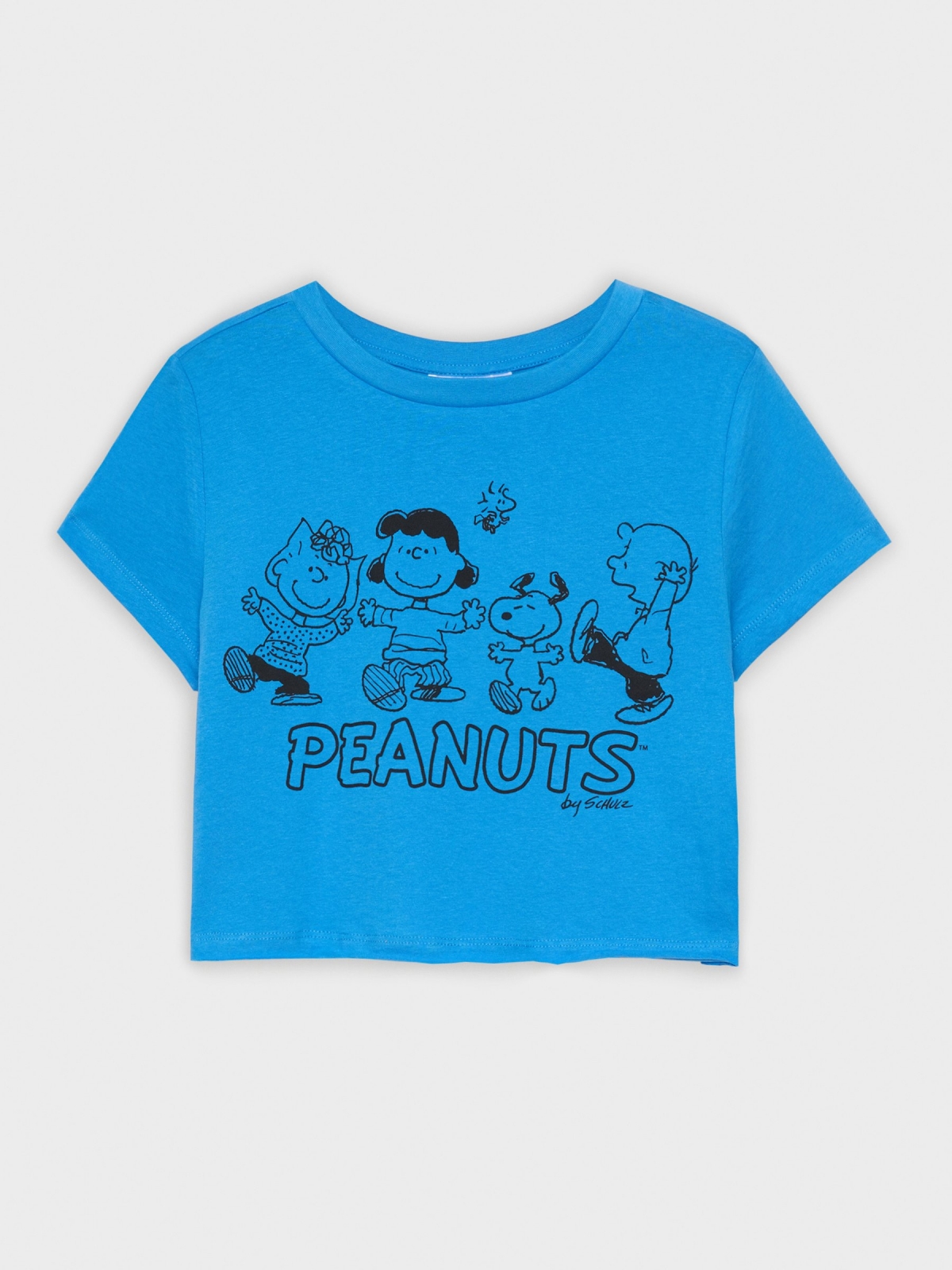 Camiseta Peanuts azul vista detalle