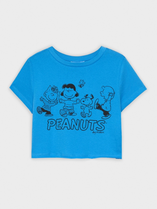 Peanuts t-shirt blue detail view