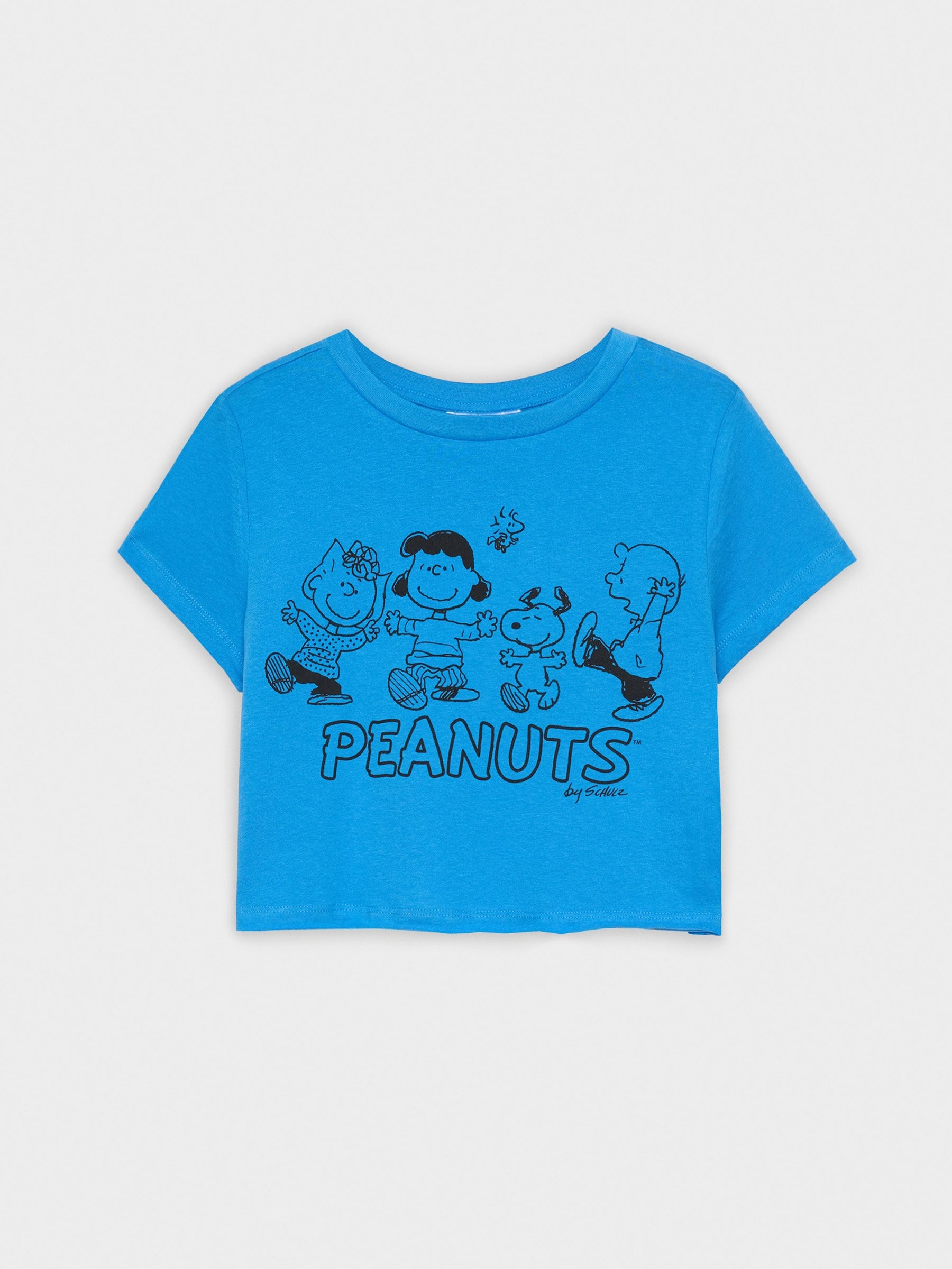 Camiseta Peanuts azul vista media frontal