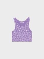 %Pto% Purple floral tank top lilac