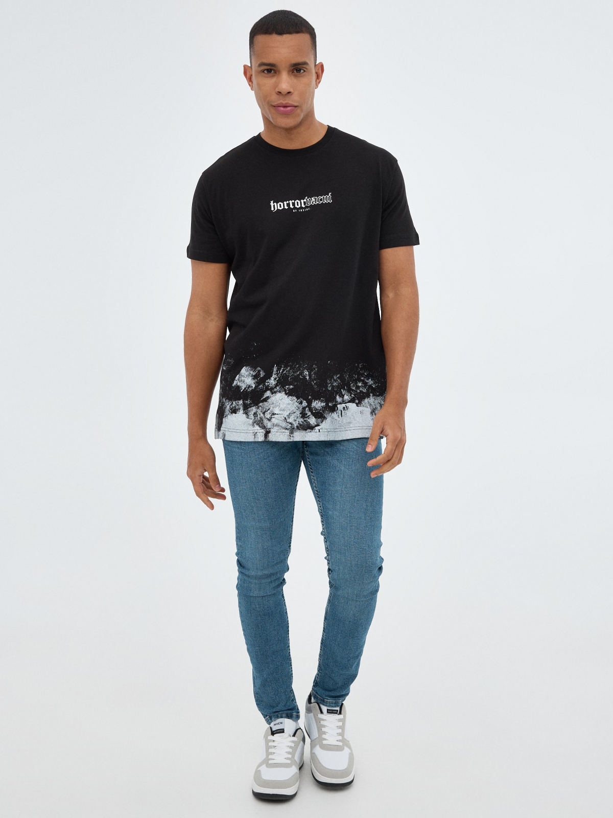 Camiseta Horror negro vista general frontal