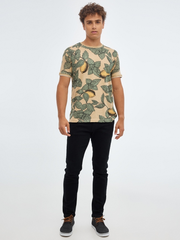Camiseta print frutal arena vista general frontal