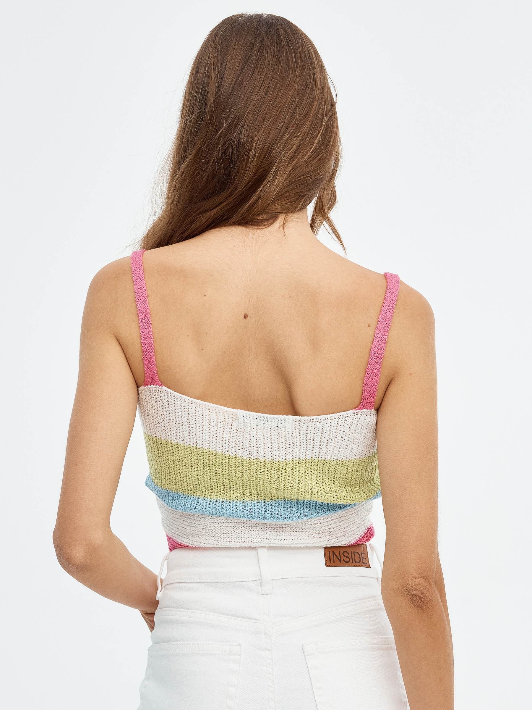 Knit top with laces multicolor middle front view