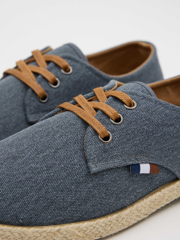 Washed canvas jute espadrilles indigo blue