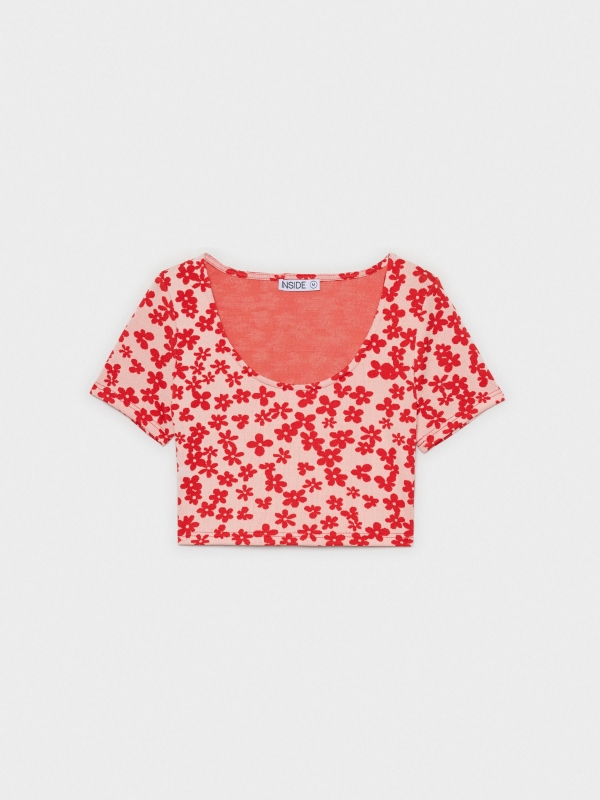  Flower Crop Print T-shirt multicolor