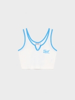 %Pto% Crop Top Varsity T-Shirt blue