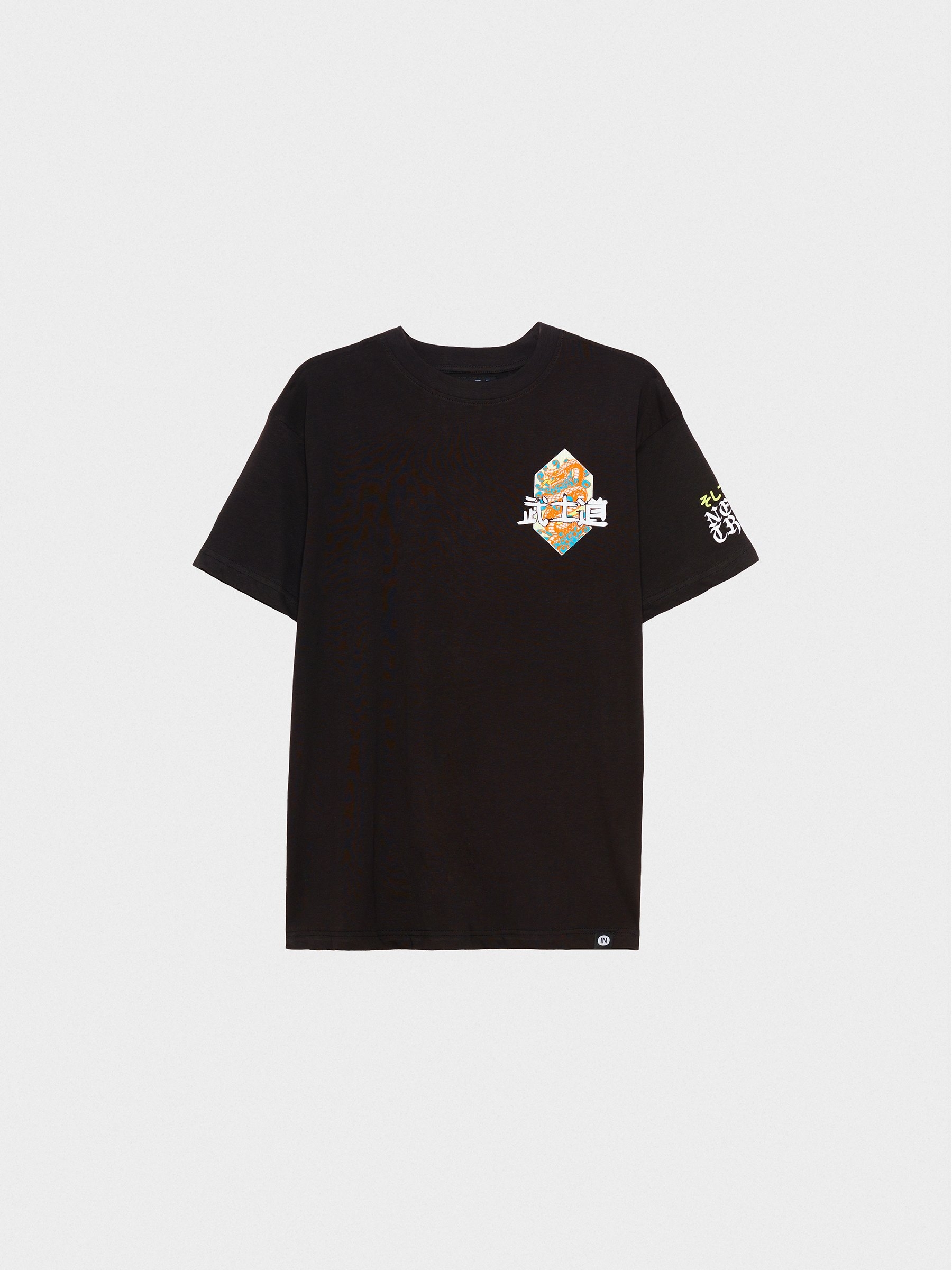 Camiseta print Japanese negro vista media frontal