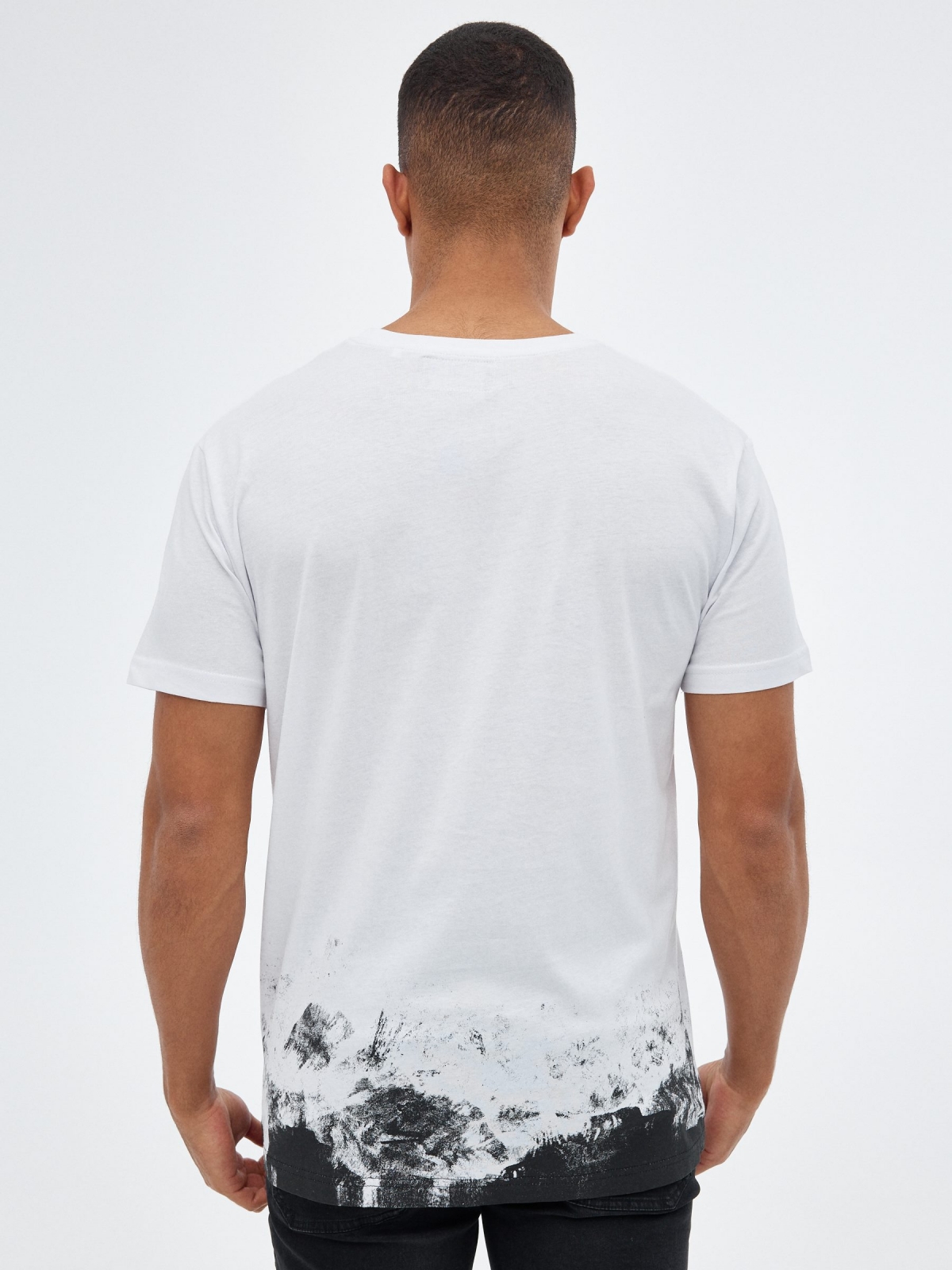 Camiseta Horror blanco vista media trasera