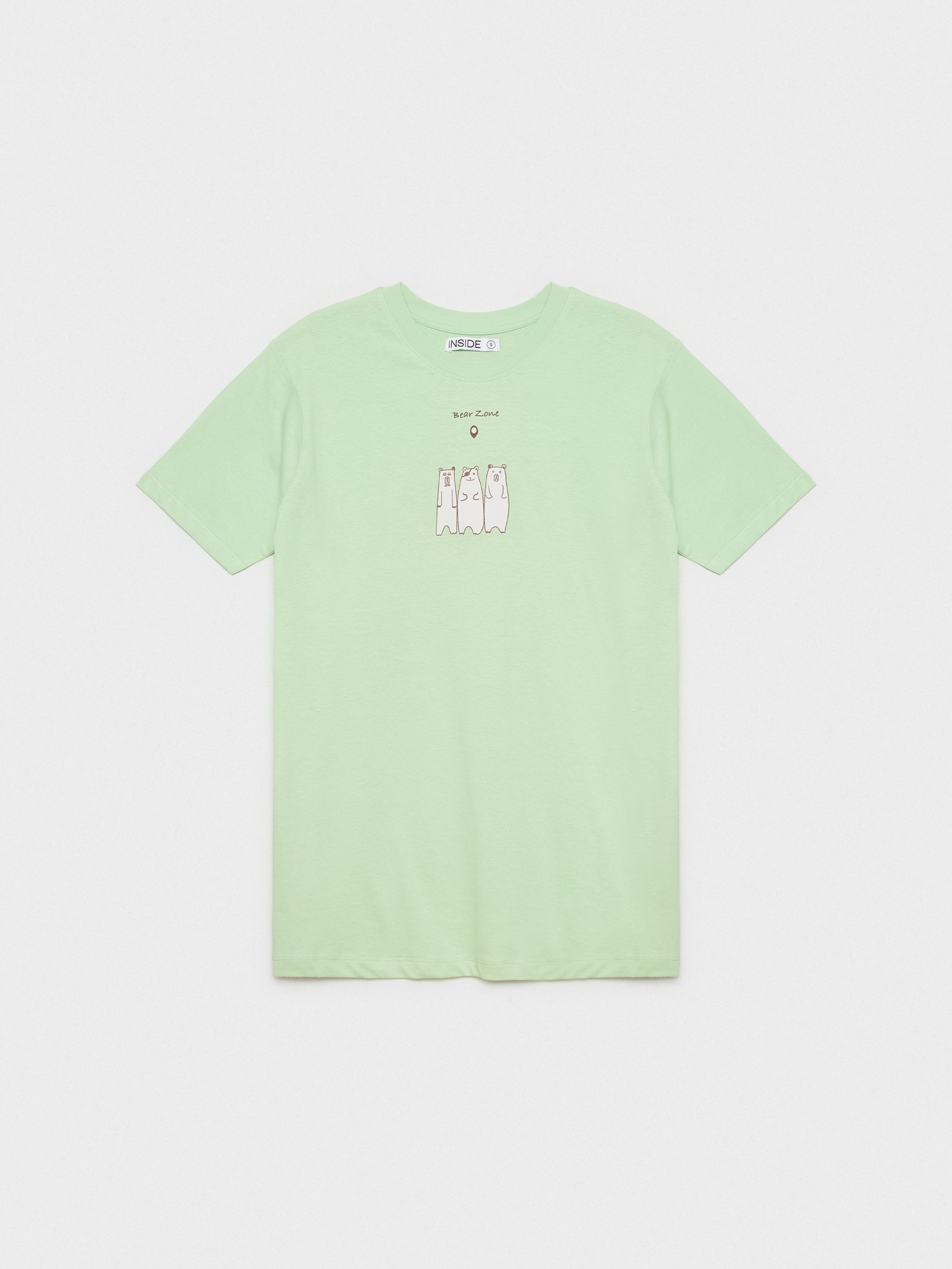 Camiseta oversized In Forest verde claro vista media frontal