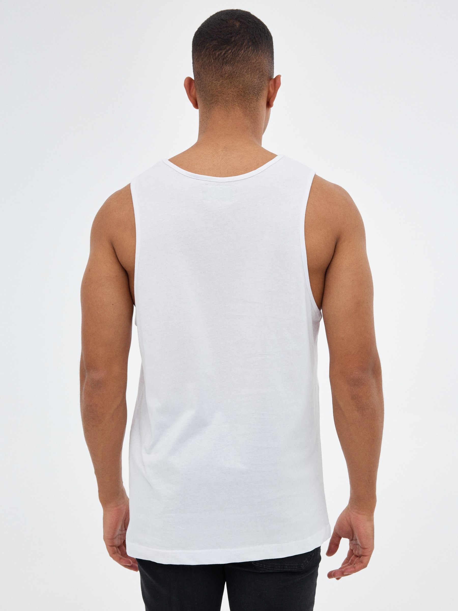 Camiseta tirantes manchas blanco vista media frontal