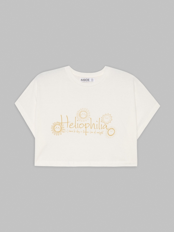  Camiseta crop Heliophilia beige