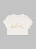 %Pto% T-shirt crop Heliophilia bege